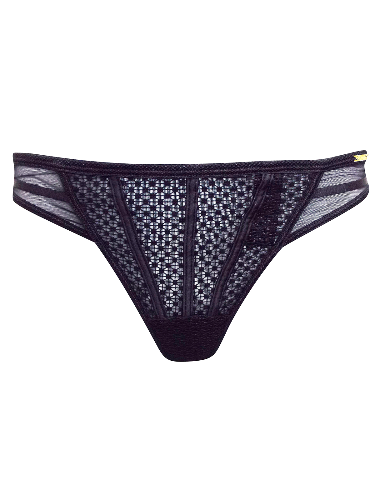 Boux Avenue - - Boux Avenue BLACK Amina Geo Lace Thong - Size 6 to 16