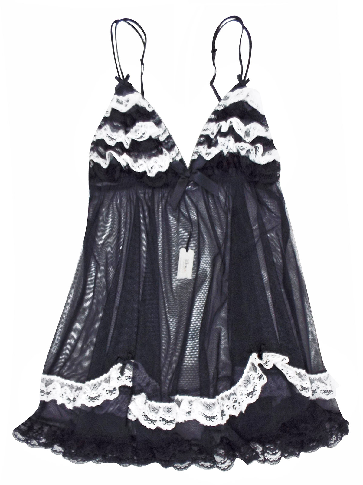 Boux Avenue - - Boux Avenue BLACK Betsy Babydoll & G-String Set - Size 14