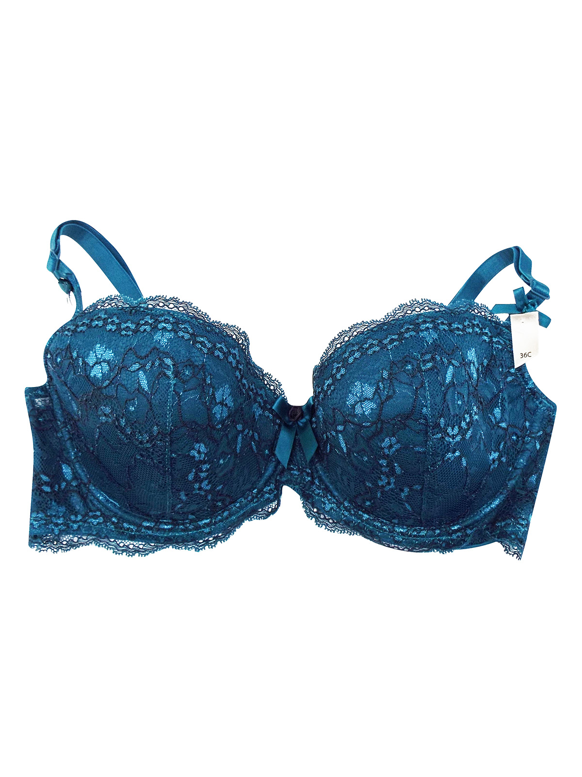 Boux Avenue - - Boux Avenue EMERALD/BLACK Chloe Lace Balconette Bra ...