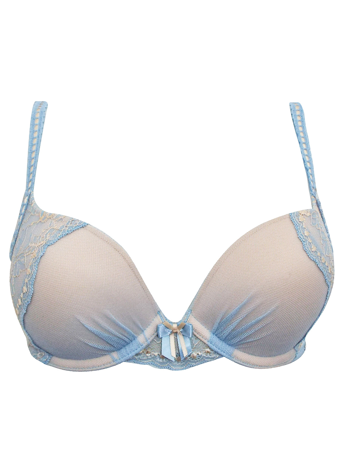 Boux Avenue - - Boux Avenue Blue Naomi Ribbon Slot Plunge Bra - Size 30 