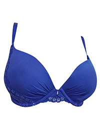 Boux Avenue COBALT-BLUE Isabelle Plunge Bra - Size 30 to 32 (B-C-DD)