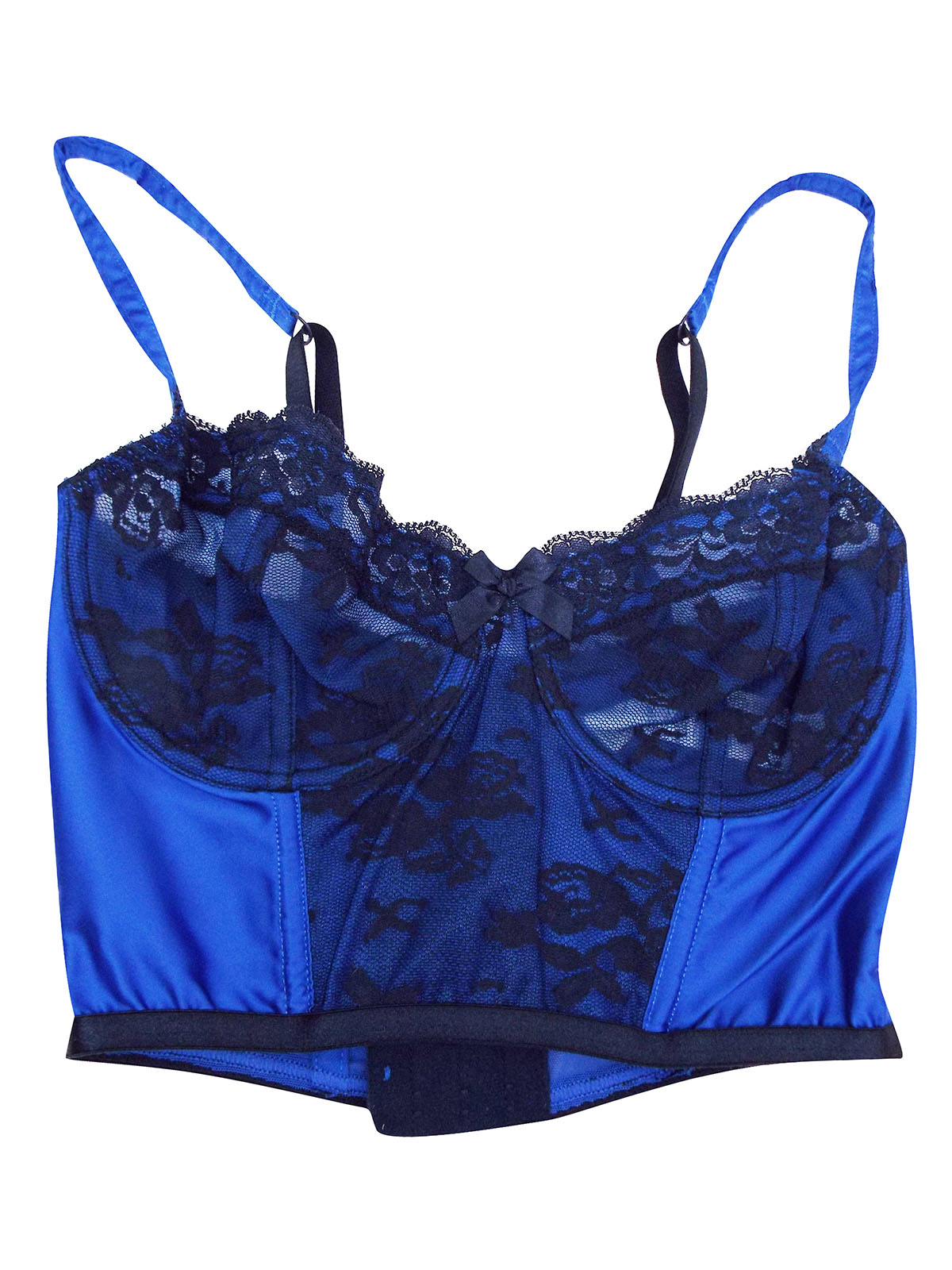 Topshop - - T0PSHOP COBALT Underwired Lace Longline Bra - Size 32 To 34 ...