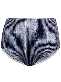 Secret Possessions NAVY Pure Cotton Mama Striped High Rise Full Briefs - Size 6/8 to 22/24 (XS to 2XL)