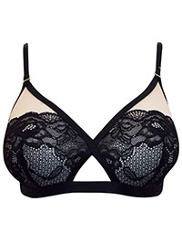 BLACK Toyah Non-Padded Triangle Bra - Size 28 to 36 (A-B-C-D-DD)