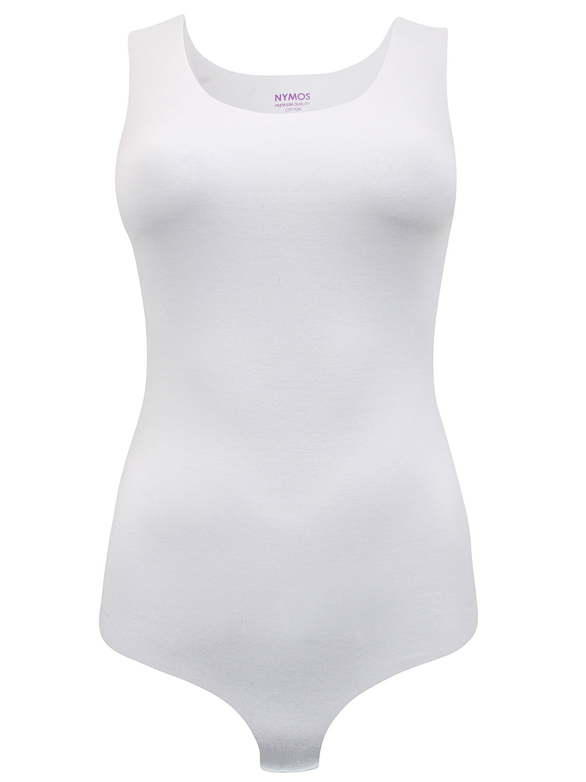 Nymos - - Nymos WHITE Invisible Sleeveless Cheeky Bodysuit - Size S to XL