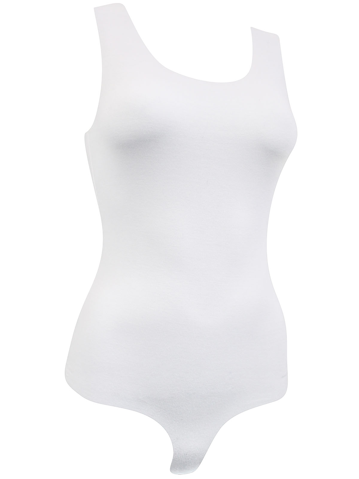 Nymos - - Nymos WHITE Invisible Sleeveless Cheeky Bodysuit - Size S to XL