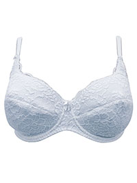 F&F WHITE Lace Wired Balcony Bra - Size 36 to 38 (DD cup)