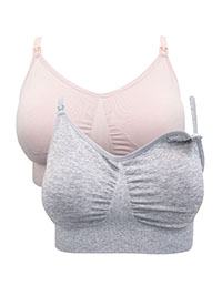 D3BENHAMS PINK/GREY 2-Pack Non-Wired Padded Nursing Bra - Size S to L
