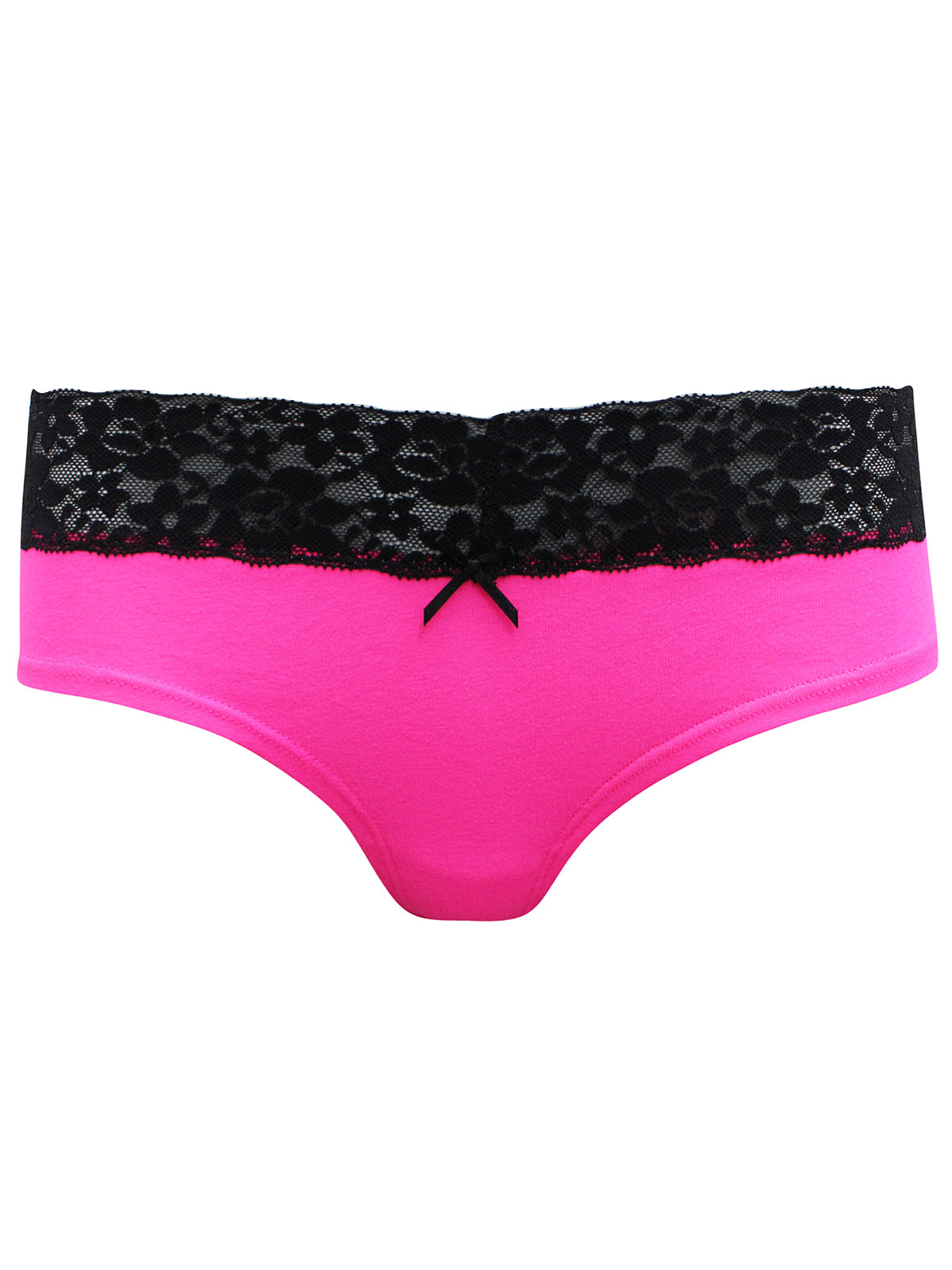 La Senza - - LaSenza BRIGHT-PINK Contrast Lace Trim Hiphugger Knickers ...