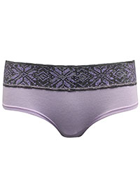 LaSenza LILAC Contrast Lace Trim Hiphugger Knickers - Size XS to XL