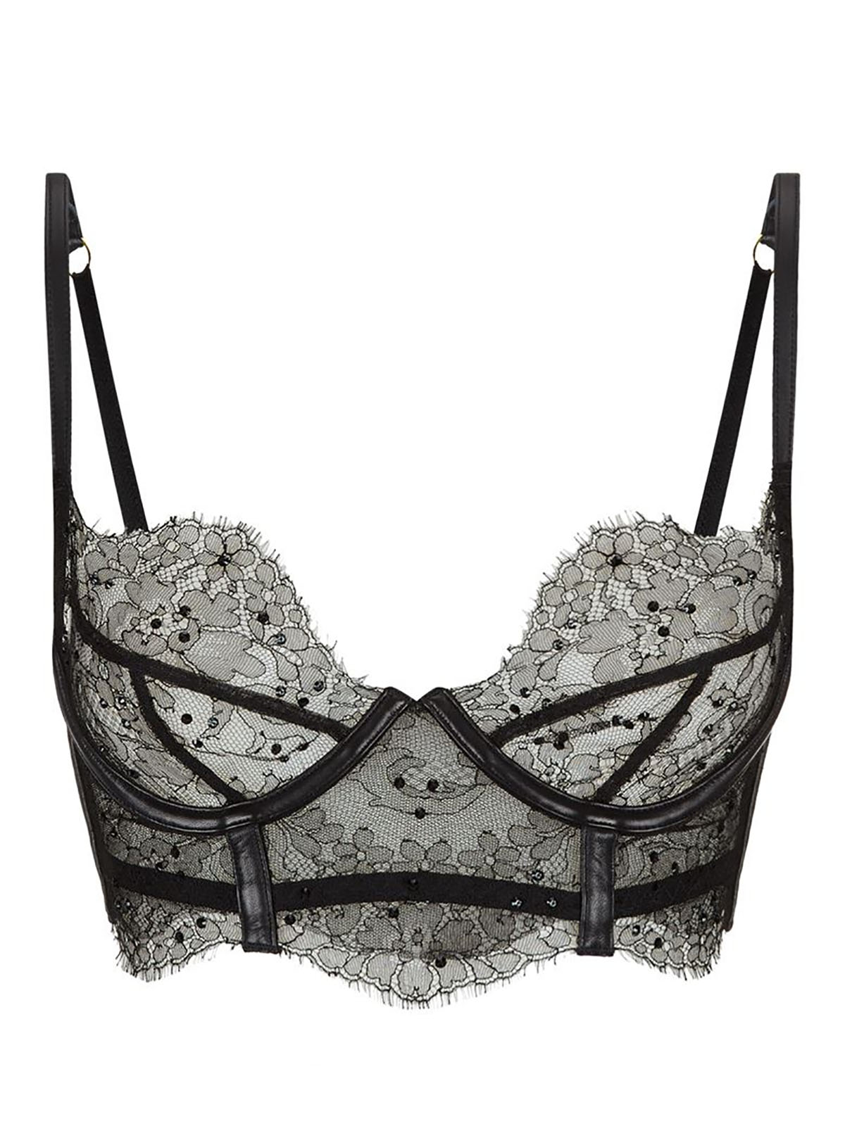 Agent Provocateur - - AG3NT Provocateur BLACK Adara Leather Trimmed ...