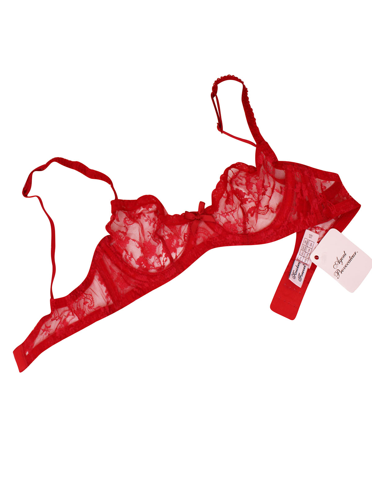 Agent Provocateur - - AG3NT Provocateur RED Shazam Lace Wired Balcony Bra -  Size 32 to 36 (A-C)