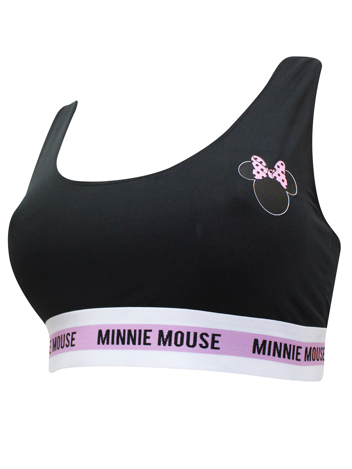 Disney - - Disney BLACK Minnie Mouse Striped Underband Sports Bra