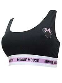 Disney BLACK Minnie Mouse Striped Underband Sports Bra - Plus Size 16/18 to 28/30 (US 1X to 4X)