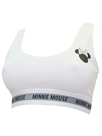 Disney WHITE Minnie Mouse Striped Underband Sports Bra - Plus Size 16/18 to 28/30 (US 1X to 4X)