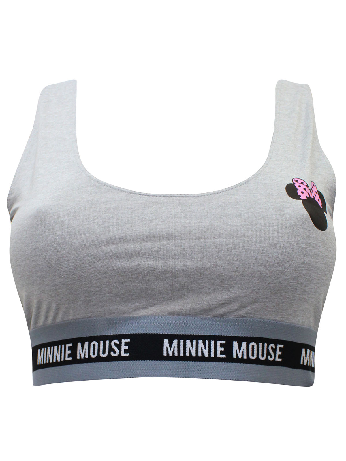 Disney - - Disney GREY Minnie Mouse Striped Underband Sports Bra