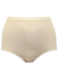 Comfort Choice SAND Pure Cotton High Waisted Full Briefs - Plus Size 12 to 42/44 (US 7 to 16)