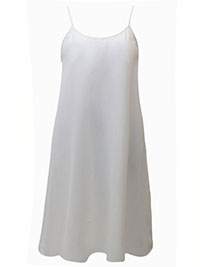 WHITE Woven Cotton Blend Chemise - Size 8/10 to 12/14