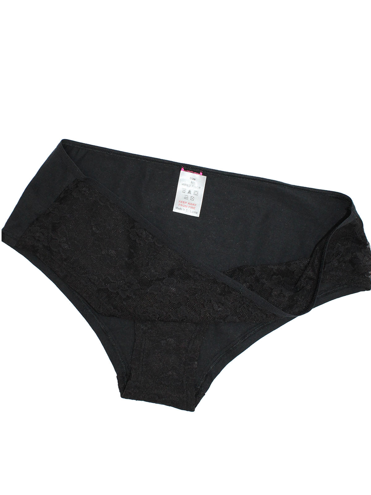 La Senza BLACK Lace Front Brazilian Knickers Size 8 to 12/14 (S to L)