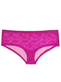MAGENTA Lace Front Brazilian Knickers - Size 6 to 16/18 (XS to XL)