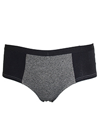 GREY Contrast Panelled Hipster Knickers - Size 6 to 12/14 (XS to L)
