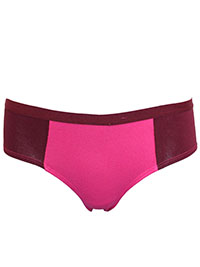 PINK Contrast Panelled Hipster Knickers - Size 6 to 12/14 (XS to L)