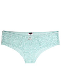 AQUA Lace Front Brazilian Knickers - Size 8 to 16/18 (S to XL)