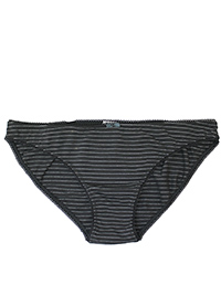 GREY Metallic Stripe Bikini Knickers - Size M to L