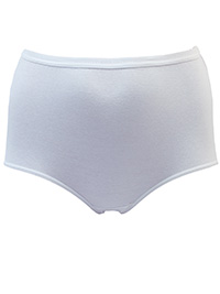 WHITE Pure Cotton High Waist Full Briefs - Plus Size 12 to 42/44 (US 7 to 16)