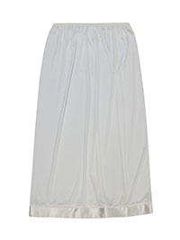 IRREGULAR - WHITE Satin Panel Midi Waist Slip - Size 10 to 20