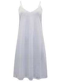 IRREGULAR - WHITE Satin Trim Short Slip Dress - Size 8 to 24