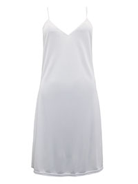 IRREGULAR - WHITE Satin Trim Short Slip Dress - Size 10 to 18