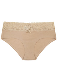 VS ALMOND Lace Trim Cheekie Brazilian Knickers - Size 16 (L)