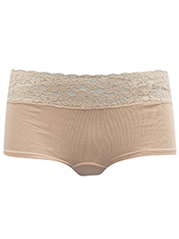 VS WALNUT Waist Lace Trim Hiphugger Knickers - Size 12/14 to 16 (M to L)
