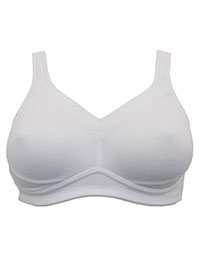 WHITE Betty Wireless Bra - Size 34 to 44 (B-C-D-DD)