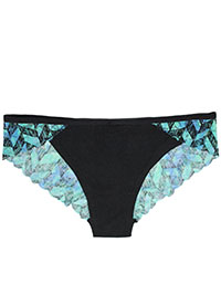 BLACK Lace Back Brazilian Knickers - Size 8 (S)