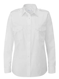 Disley WHITE Pilot Style Long Sleeve Shirt - Plus Size 20 to 28