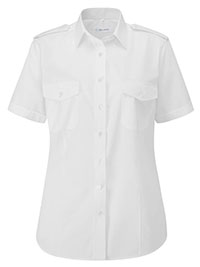 Disley WHITE Pilot Style Short Sleeve Blouse - Size 6 to 12