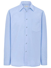 Disley Williams Range BLUE Mens Contract Long Sleeve Cotton Rich Shirt - Collar Size 15 to 17