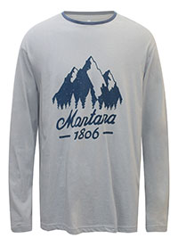 GREY Mens Pure Cotton Mountain Graphic T-Shirt - Size M to XL