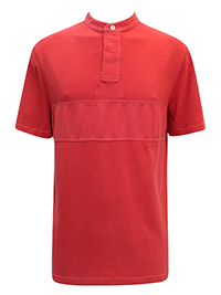 WS Mens CORAL Pure Cotton Panelled Hollington Rugby T-Shirt - Size S to XL