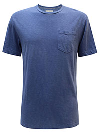 WS Mens DENIM Pure Cotton Short Sleeve Pocket T-Shirt - Size M to XXL