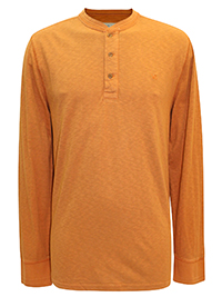 WS Mens SPICE Pure Cotton Long Sleeve Grandad T-Shirt - Size S to XXXL