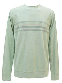 FF Mens AQUA-GREEN Emsworth Chest Stripe Crew Neck Sweatshirt - Size M to 3XL