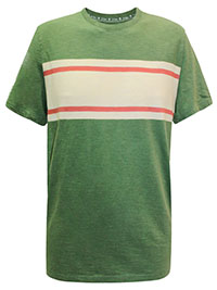 FF Mens GREEN Chest Stripe T-Shirt - Size S to 4XL