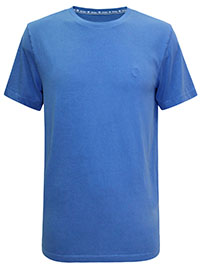 FF Mens BLUE Pure Cotton Lulworth Crew Neck T-Shirt - Size XS to L