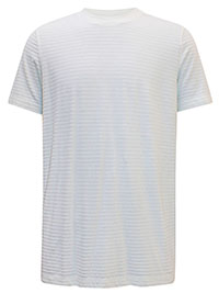 MoP Mens IVORY Textured Stripe T-Shirt - Size S to 3XL