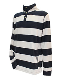 FF Mens NAVY Thorpe Stripe Half Neck Sweatshirt - Size M to 3XL