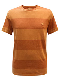 FF Mens ORANGE Block Stripe T Shirt - Size M to 2X