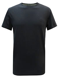 FF Mens WASHED-BLACK Pure Cotton Lulworth Crew Neck T-Shirt - Size M to XL